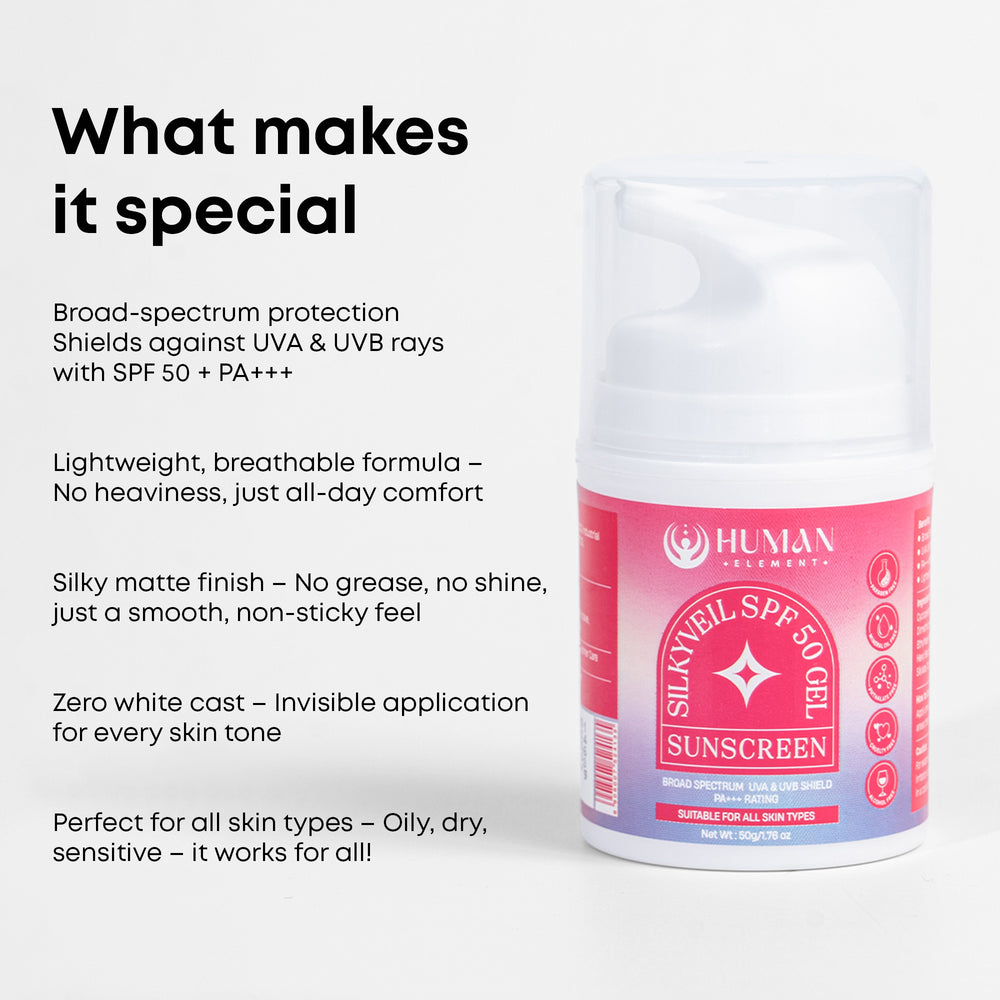 SilkyVeil SPF 50 Gel Sunscreen